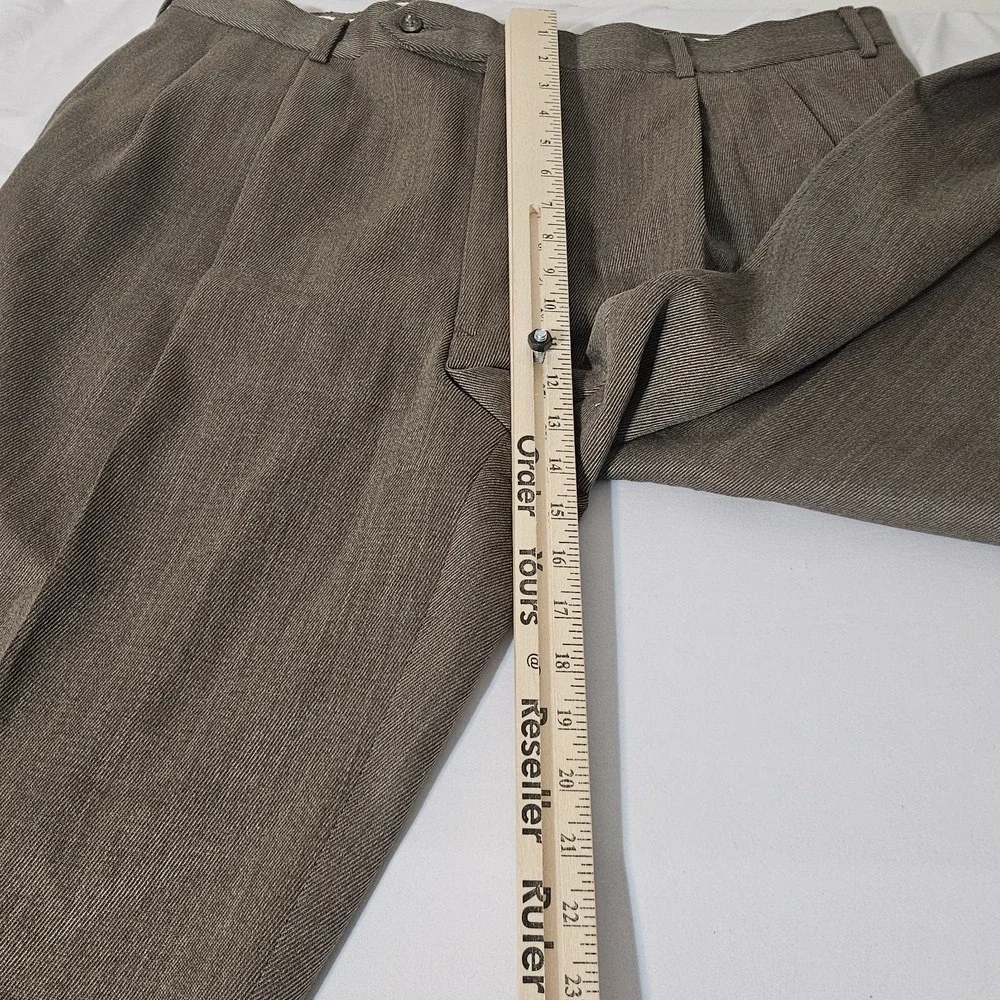 Brooks Brothers Dress Pants Mens 38x33 346 Pleated Cuffed 100% Worsted Wool EUC